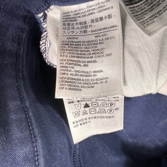 Levi’s 505 Blue Straight Leg Mid Rise Stretch Denim Jeans Size 31 - Picture 5 of 9